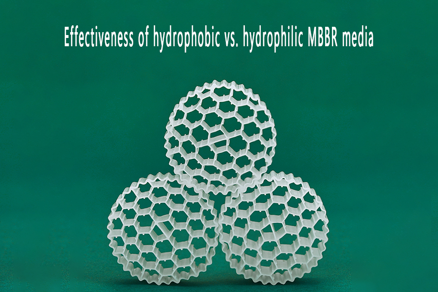 Effectiveness of hydrophobic vs. hydrophilic MBBR media