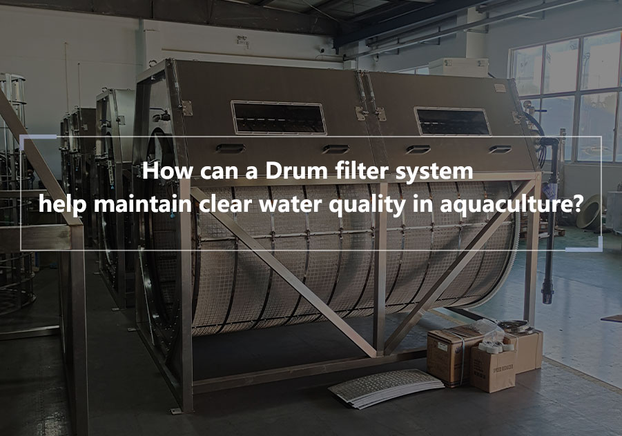 How can a Drum filter system help maintain clear water quality in aquaculture?
